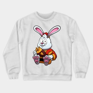 Cute Rabbit Holding Golden Fish Crewneck Sweatshirt